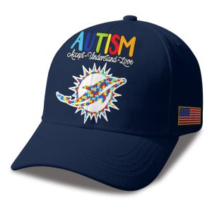 Dolphins Autism Awareness 2026 America Flag Hat 1
