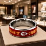 Personalized Chiefs Tungsten Carbide Ring