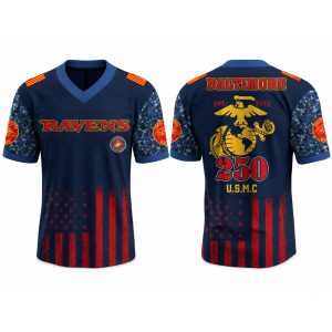 Ravens 2026 US Marine Corps 250th Birthday Football Jersey (2)