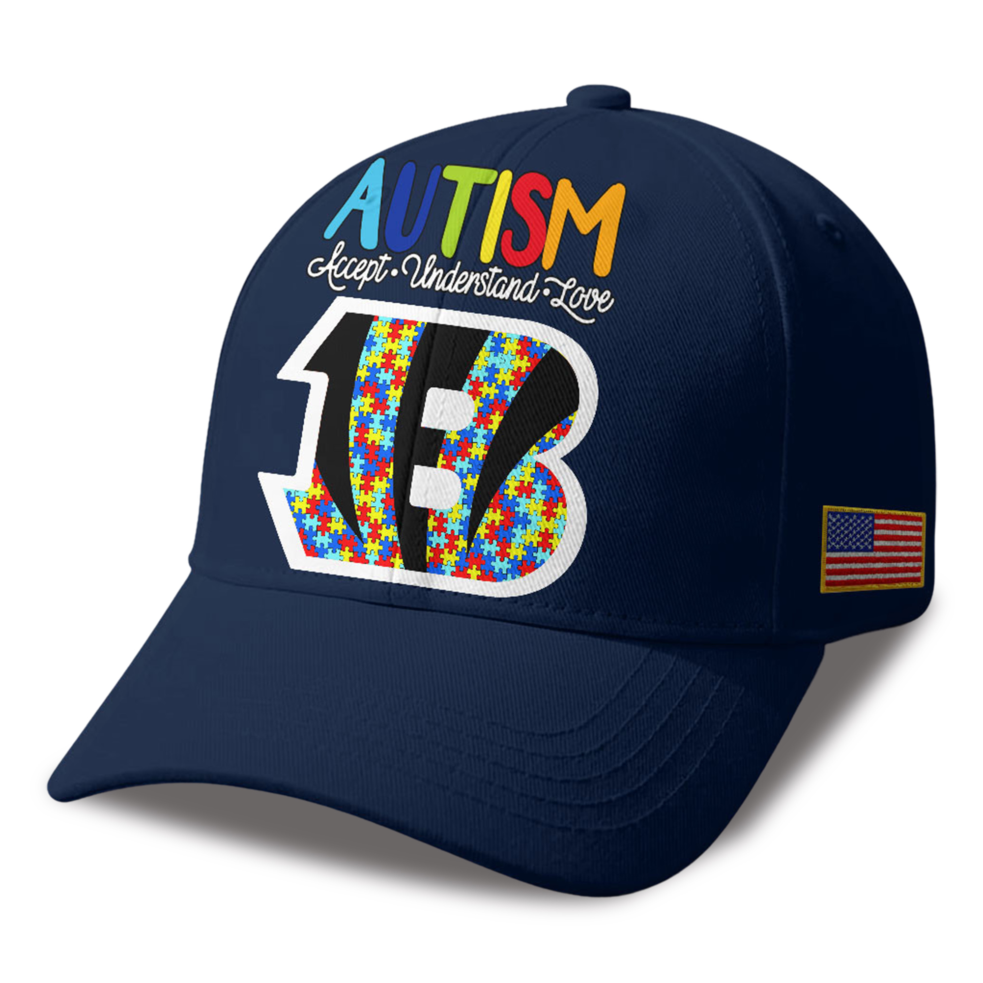Bengals Autism Awareness 2026 America Flag Hat Bengals Autism Awareness 2026 America Flag Hat