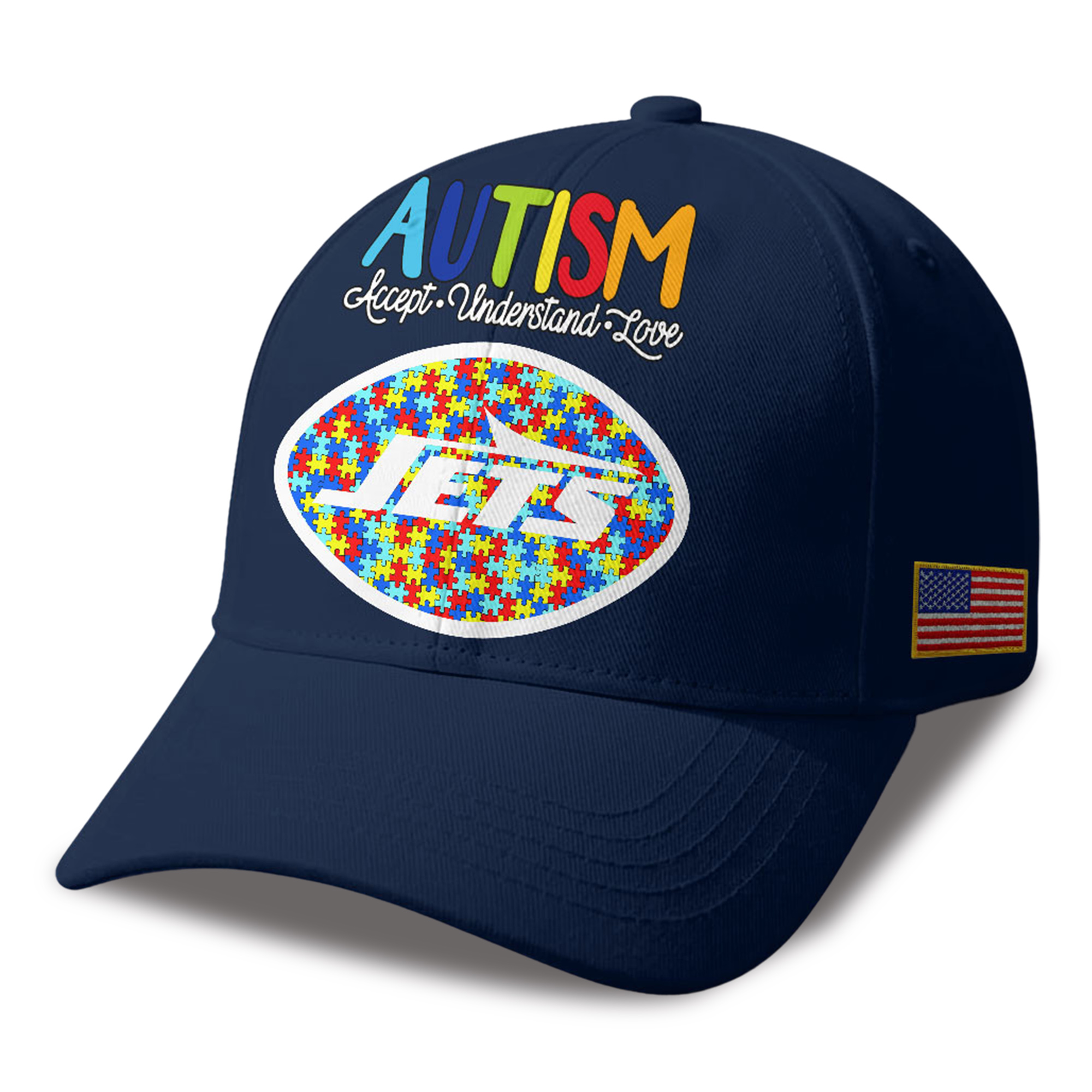 Jets Autism Awareness 2026 America Flag Hat Jets Autism Awareness 2026 America Flag Hat