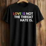 Love Is Not The Threat Hate Is Pride Shirt
