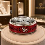 Personalized 49ers Tungsten Carbide Ring