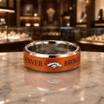 Personalized Broncos Tungsten Carbide Ring