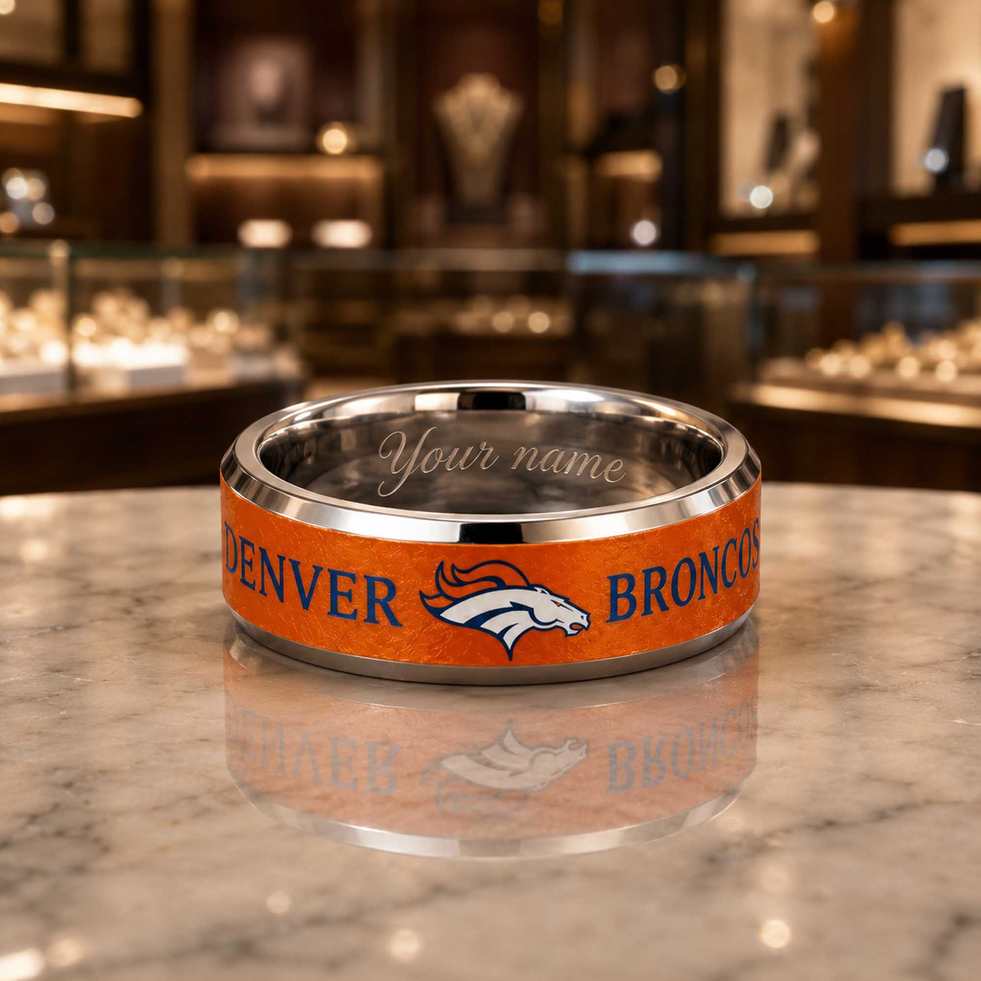 Personalized Broncos Tungsten Carbide Ring 1 Personalized Broncos Tungsten Carbide Ring (1)