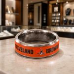 Personalized Browns Tungsten Carbide Ring