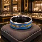 Personalized Chargers Tungsten Carbide Ring