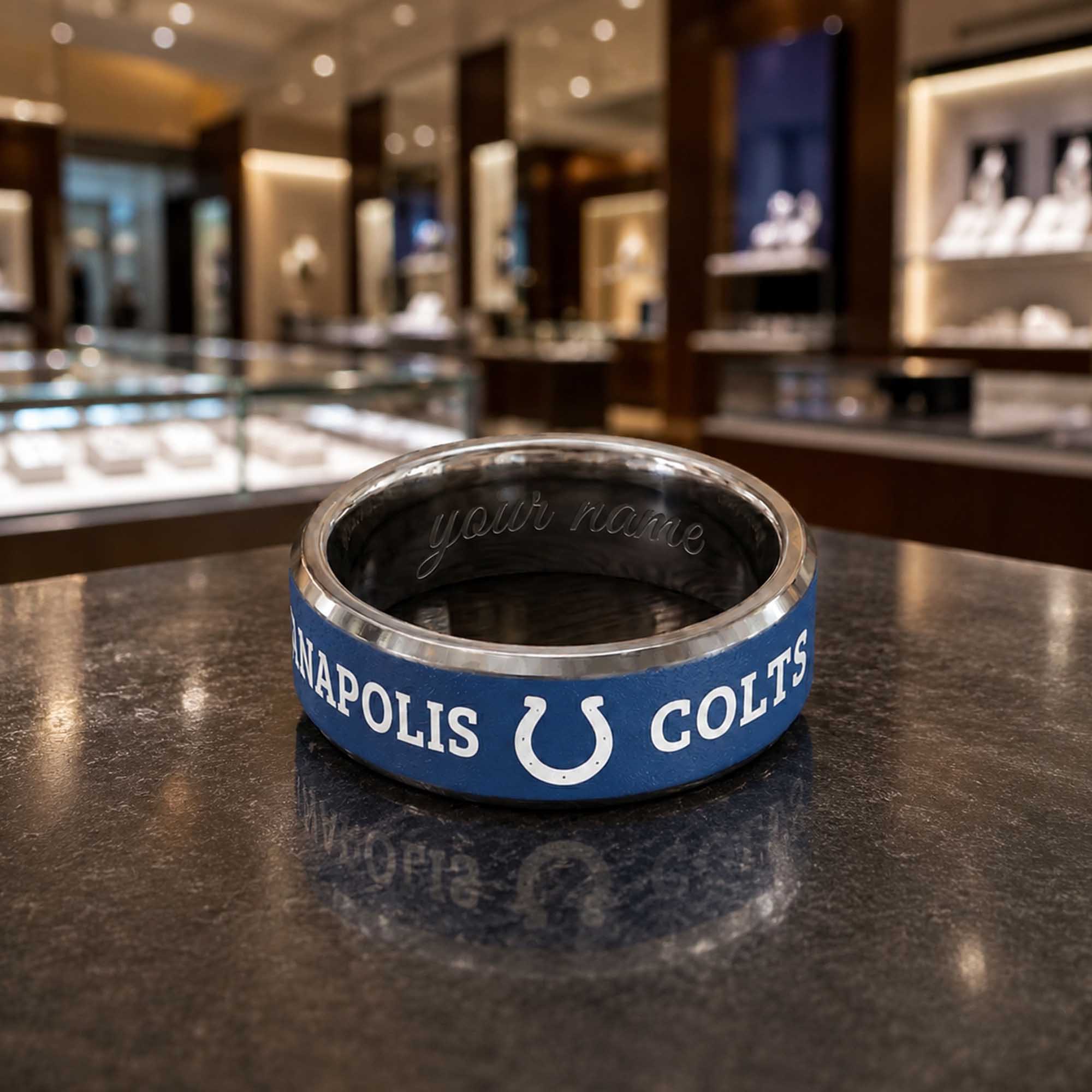 Personalized Colts Tungsten Carbide Ring 1 Personalized Colts Tungsten Carbide Ring (1)