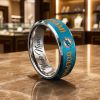 Personalized Dolphins Tungsten Carbide Ring (1)