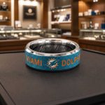 Personalized Dolphins Tungsten Carbide Ring