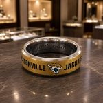 Personalized Jaguars Tungsten Carbide Ring