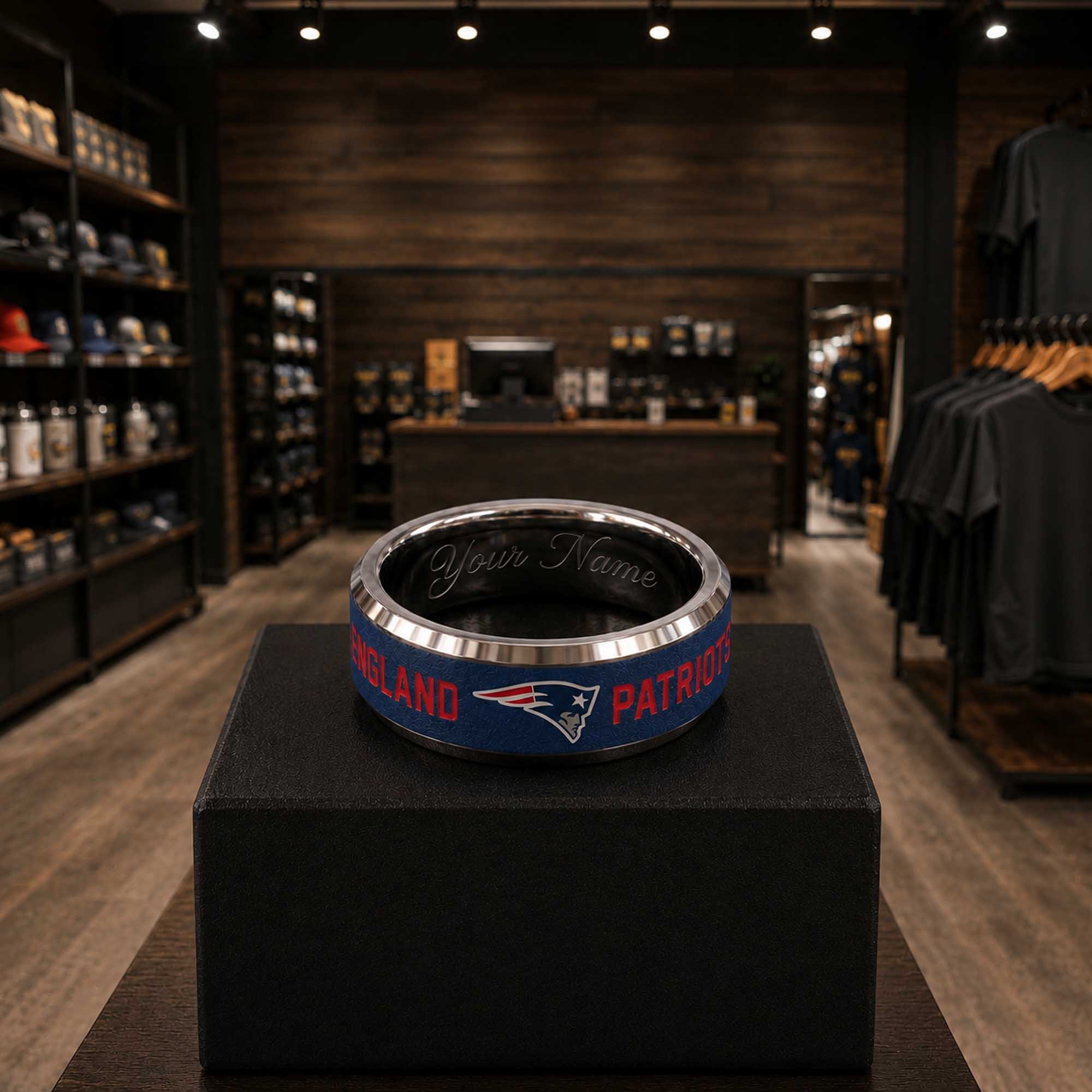 Personalized Patriots Tungsten Carbide Ring 2 Personalized Patriots Tungsten Carbide Ring (2)