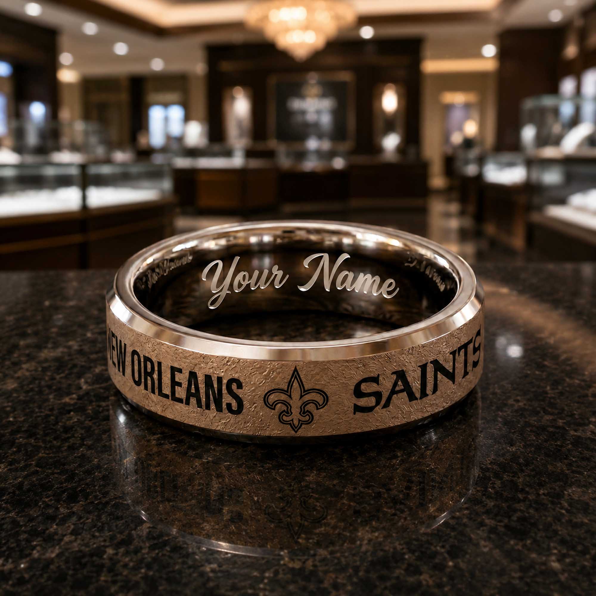 Personalized Saints Tungsten Carbide Ring 2 Personalized Saints Tungsten Carbide Ring (1)