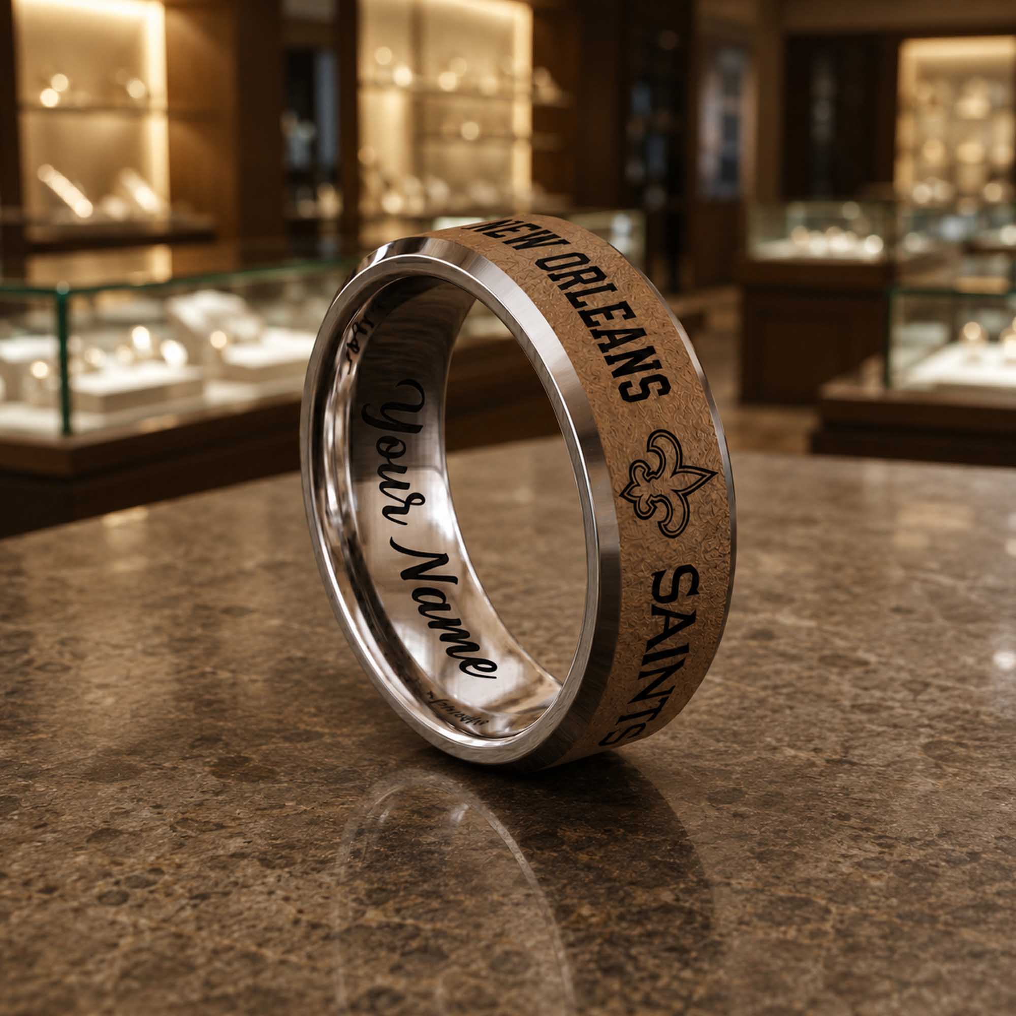 Personalized Saints Tungsten Carbide Ring (2) Personalized Saints Tungsten Carbide Ring (2)