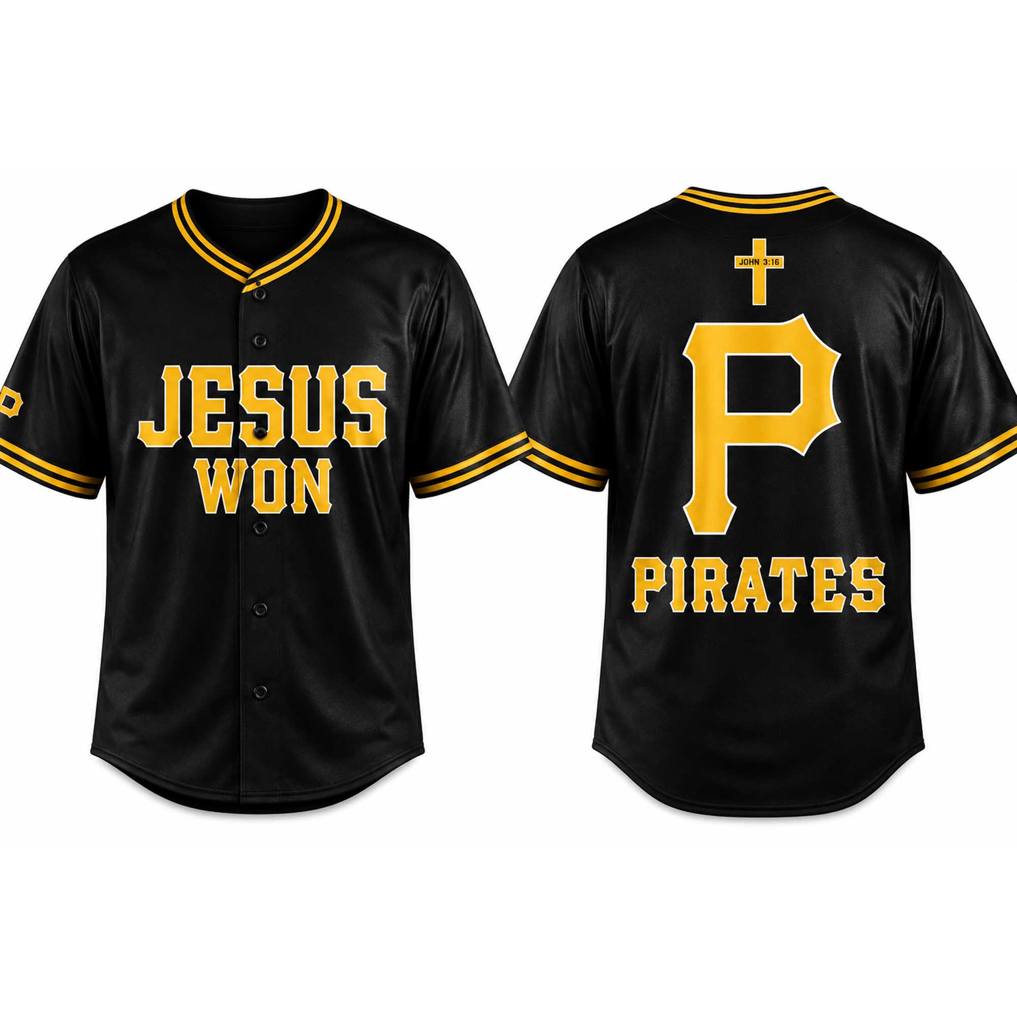 Pirates Jesus Won Baseball Jersey 1 Pirates Jesus Won Baseball Jersey (3)
