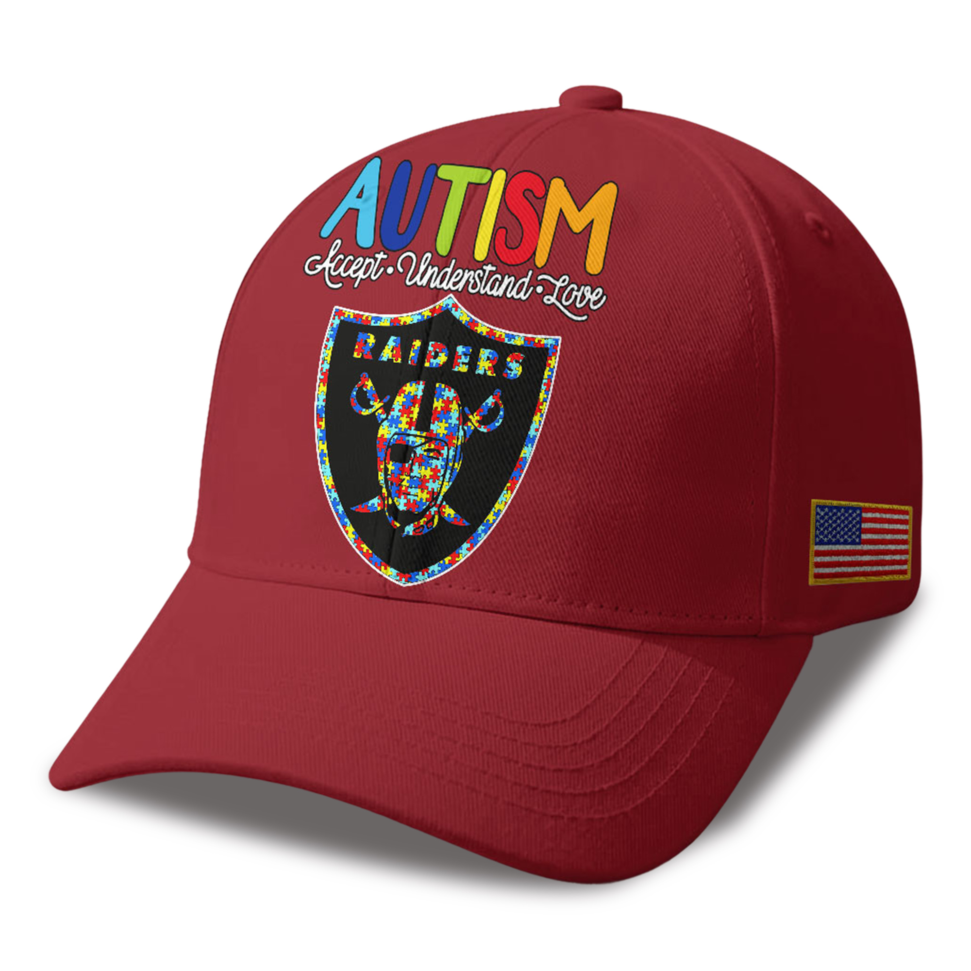 Raiders Autism Awareness 2026 America Flag Hat 2 Raiders Autism Awareness 2026 America Flag Hat 2