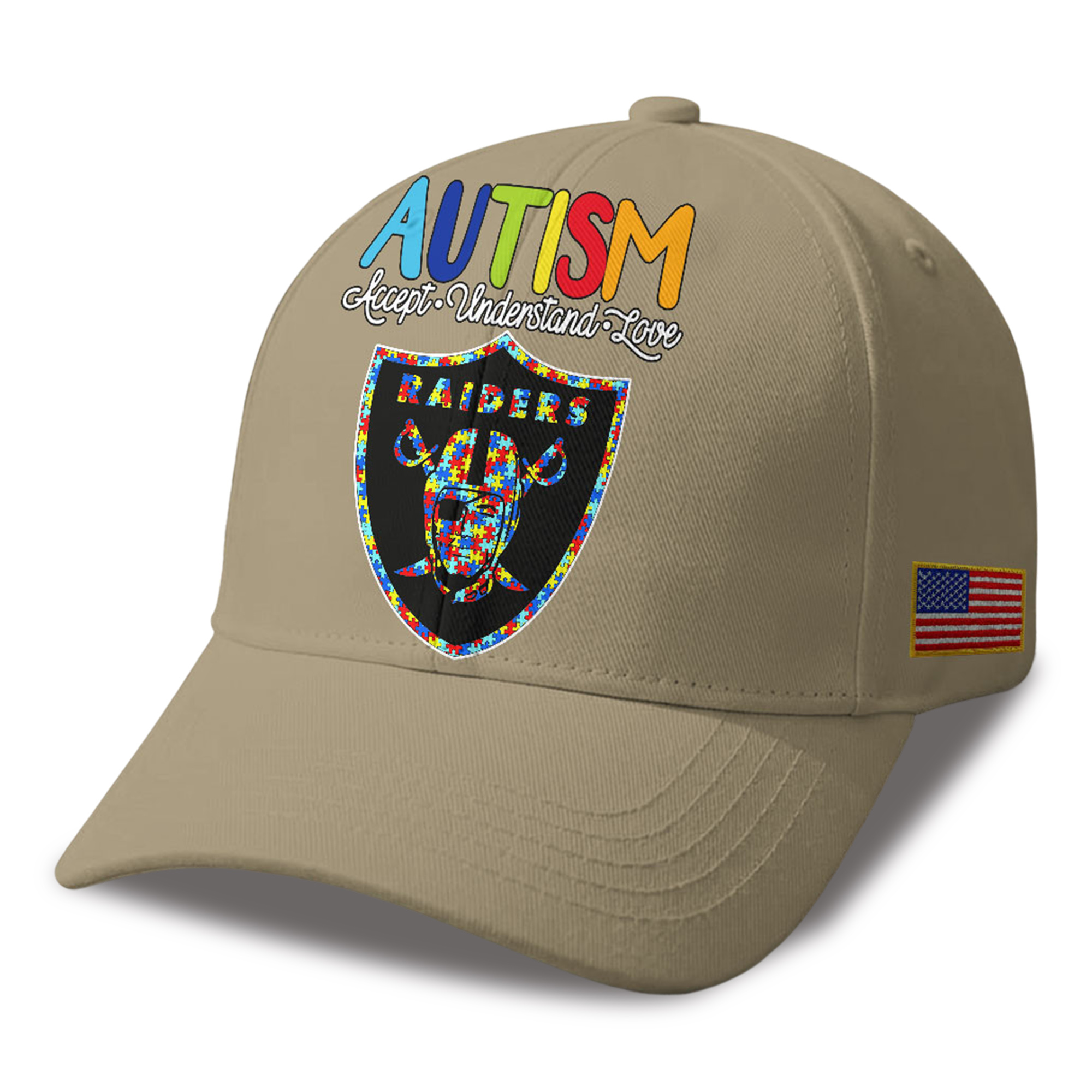 Raiders Autism Awareness 2026 America Flag Hat 3 Raiders Autism Awareness 2026 America Flag Hat 3