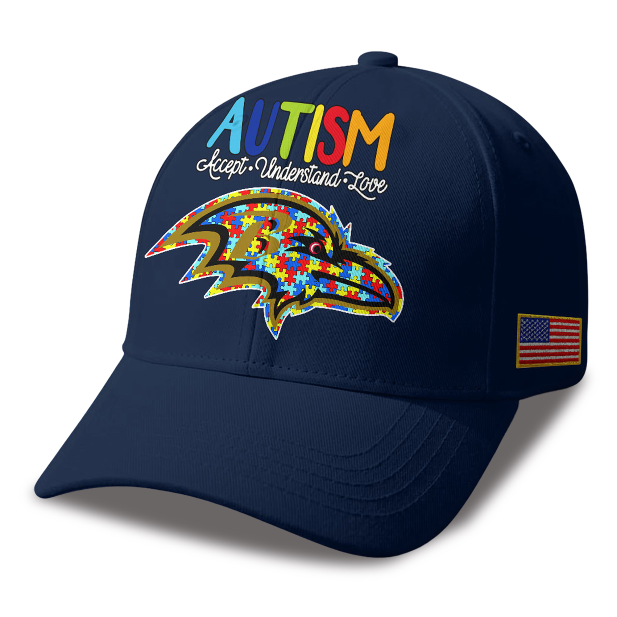 Ravens Autism Awareness 2026 America Flag Hat Ravens Autism Awareness 2026 America Flag Hat