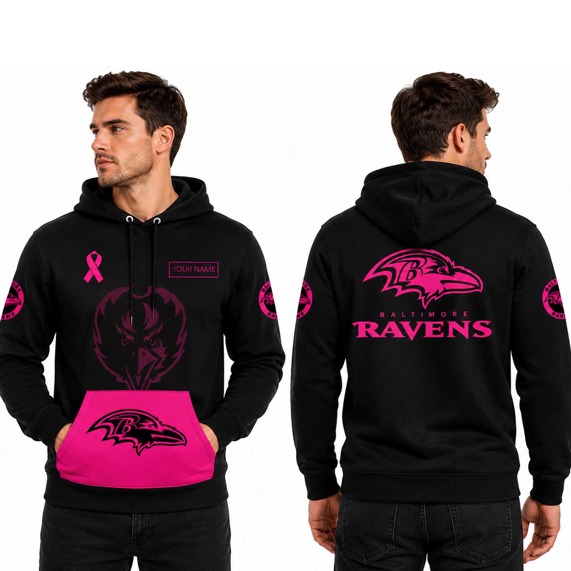 Ravens x Breast Cancer Awareness 2026 Hoodie (1) Ravens x Breast Cancer Awareness 2026 Hoodie (1)