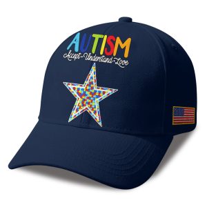 Cowboys Autism Awareness 2026 America Flag Hat 1