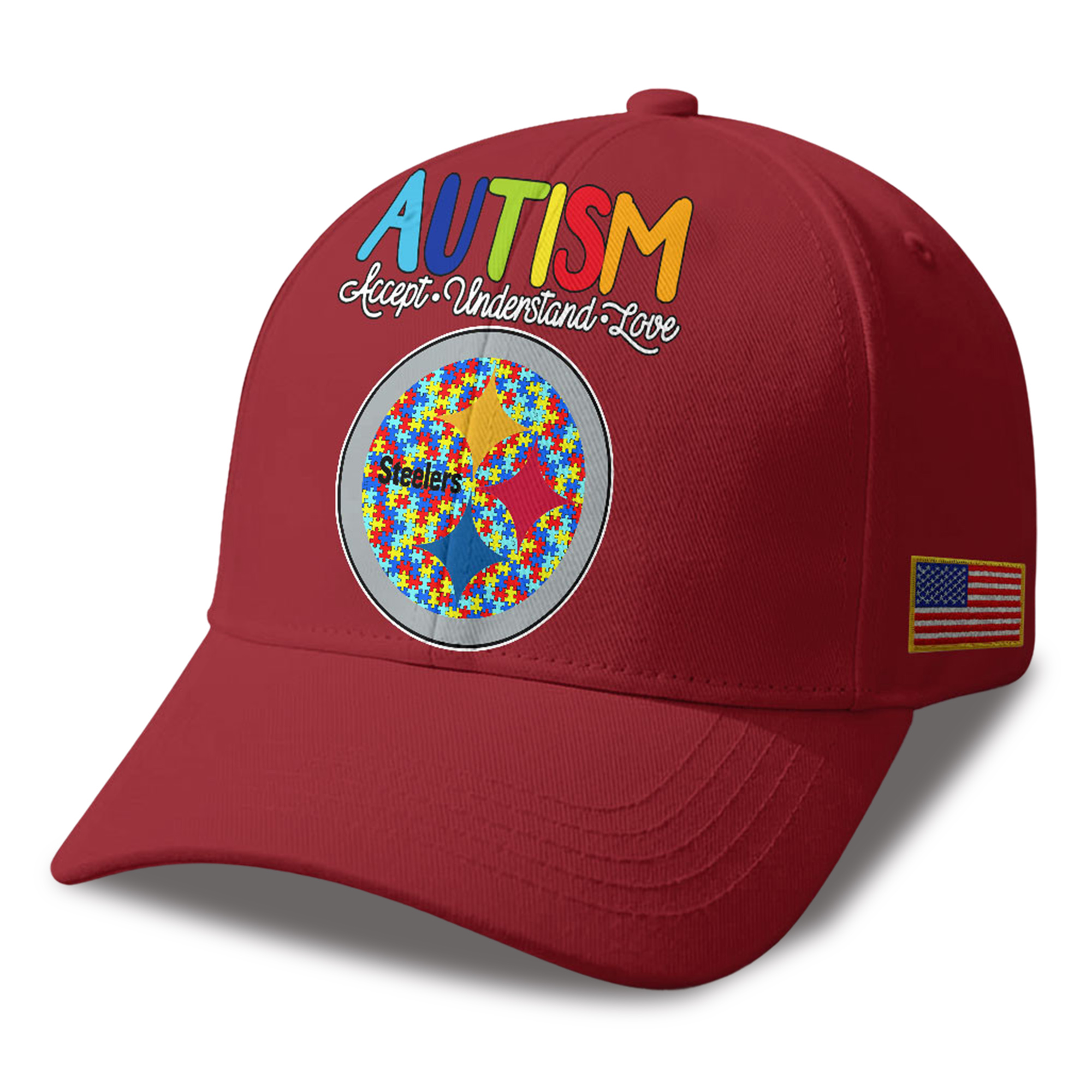 Steelers Autism Awareness 2026 America Flag Hat 2 Steelers Autism Awareness 2026 America Flag Hat 2