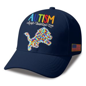Lions Autism Awareness 2026 America Flag Hat 1