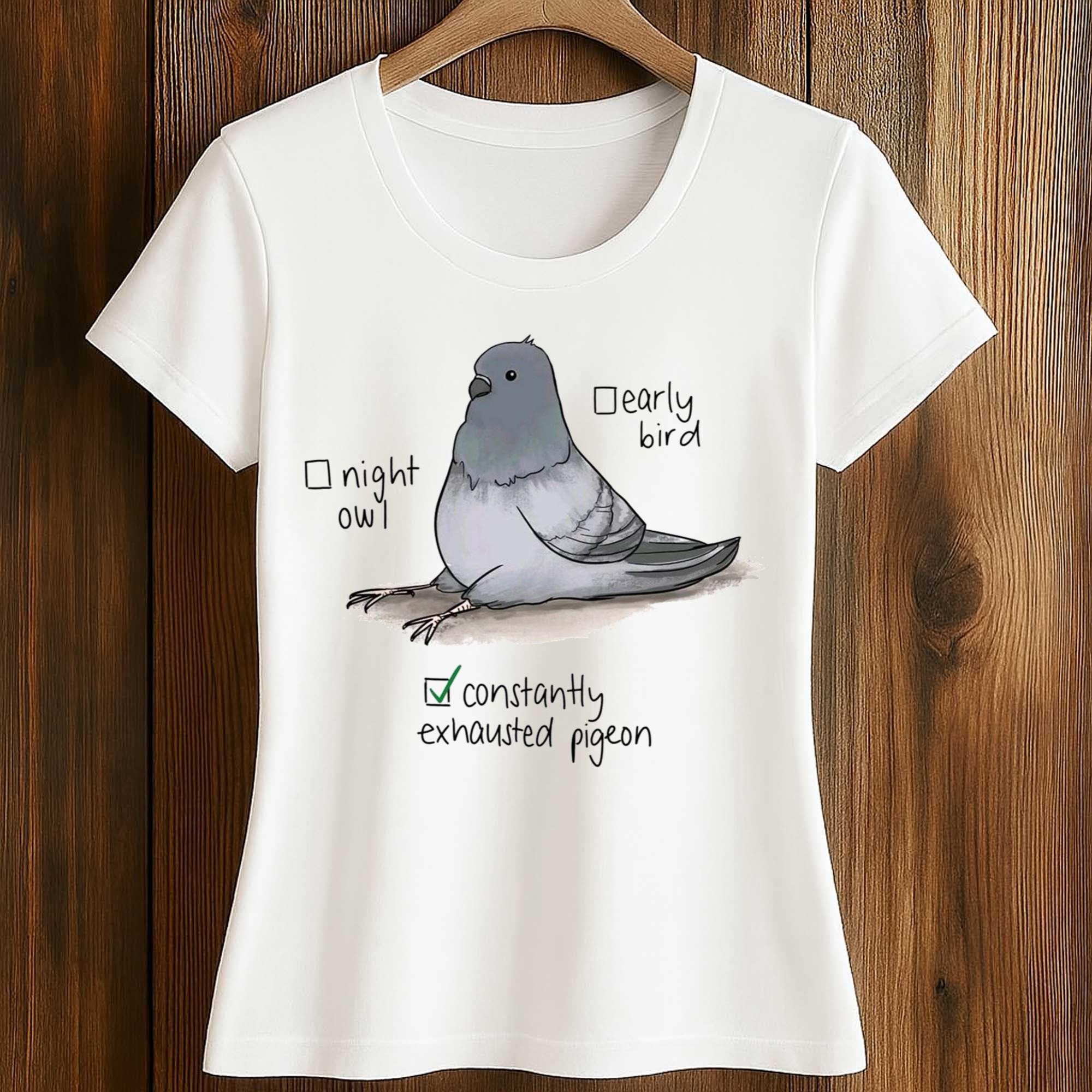 Constantly Exhausted Pigeon Shirt 2 Constantly Exhausted Pigeon Shirt (2)