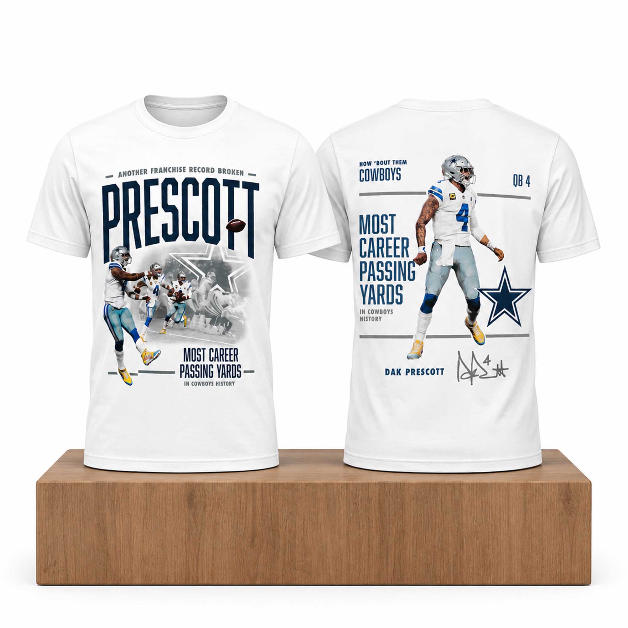 Dak Prescott Most Career Passing Yards In Cowboys History Shirt 1 Dak Prescott Most Career Passing Yards In Cowboys History Shirt (1)
