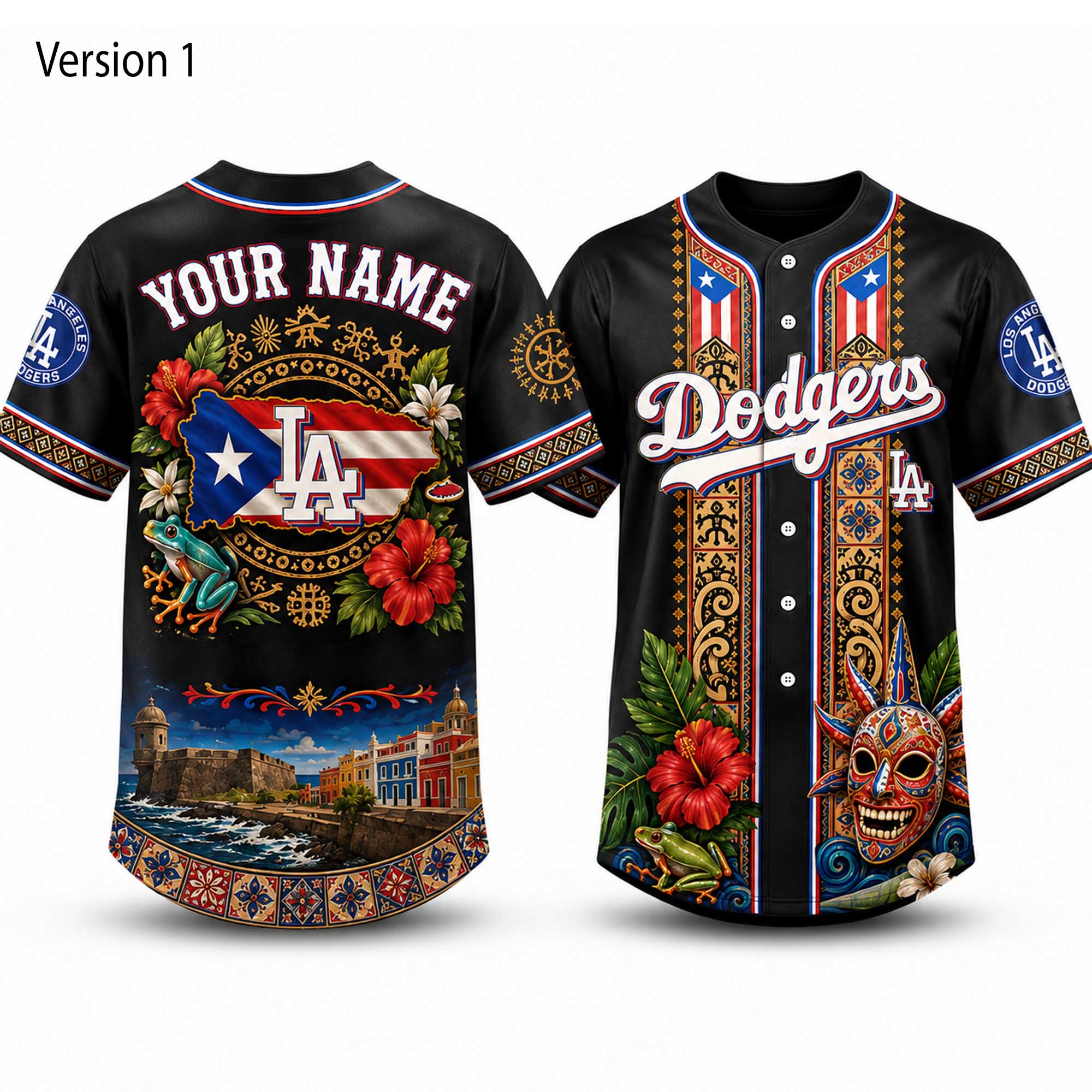Dodgers 2026 Puerto Rico Heritage Baseball Jersey (2) Dodgers 2026 Puerto Rico Heritage Baseball Jersey (2)