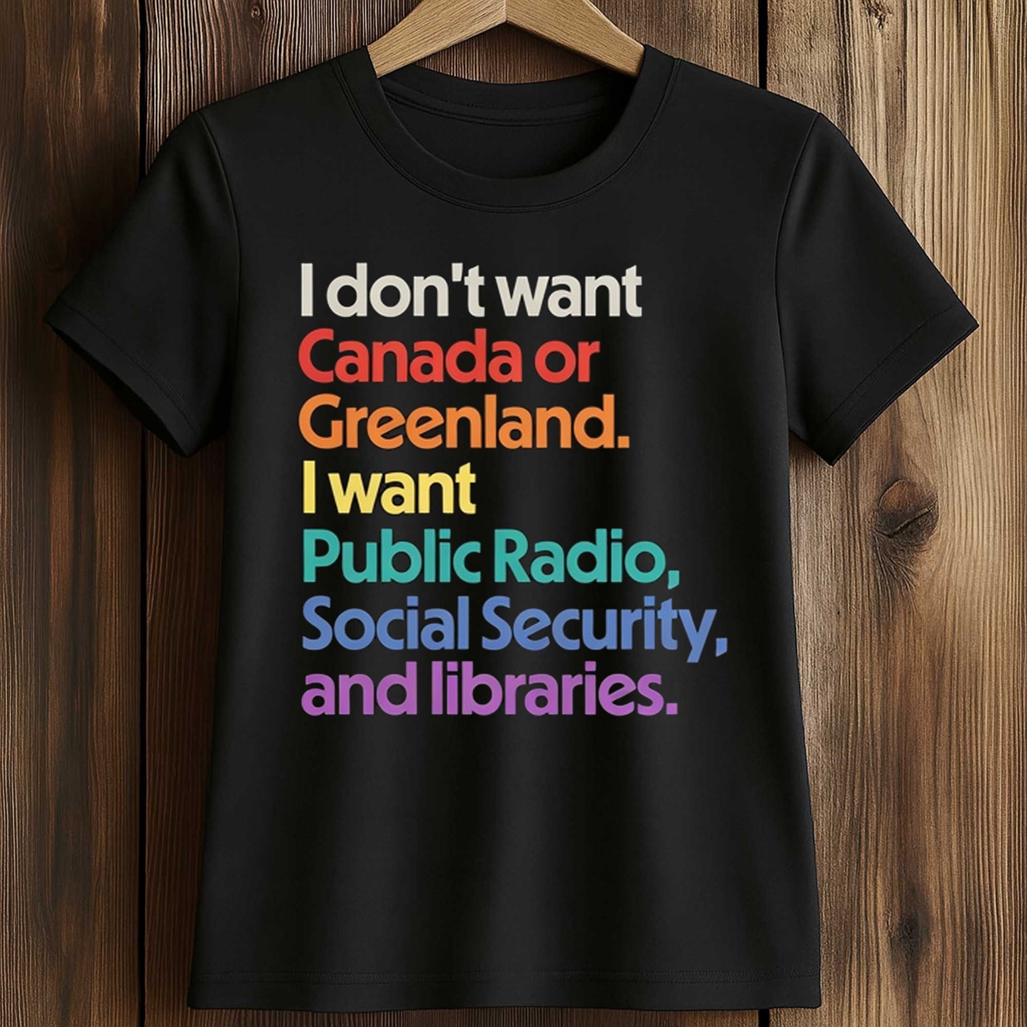 I Don't Want Canada Or Greenland I Want Public Radio, Social Security, And Libraries Shirt 2 I Don't Want Canada Or Greenland I Want Public Radio, Social Security, And Libraries Shirt (2)