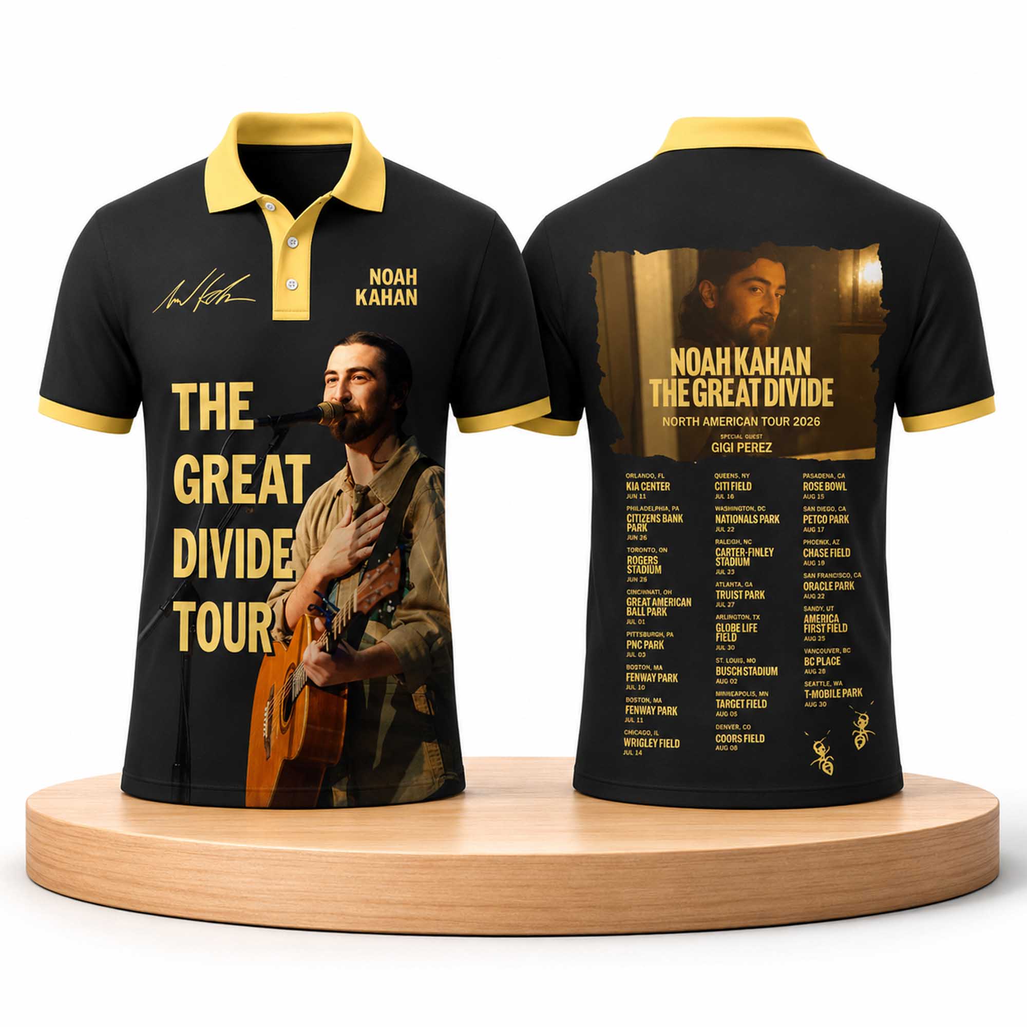 Noah Kahan The Great Divide Tour 2026 Polo Shirt 1 Noah Kahan The Great Divide Tour 2026 Polo Shirt (1)