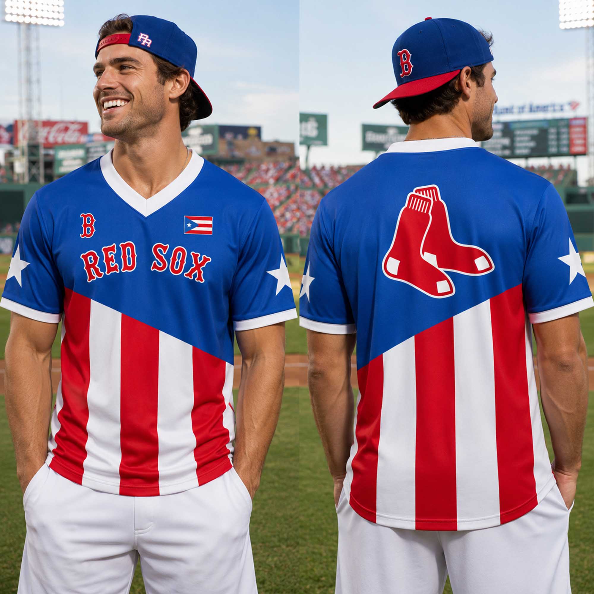 Red Sox 2026 Puerto Rico Heritage Football Jersey (1) Red Sox 2026 Puerto Rico Heritage Football Jersey (1)