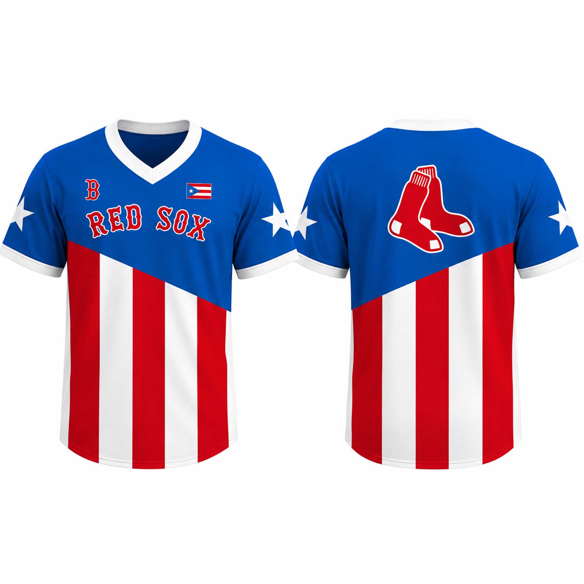 Red Sox 2026 Puerto Rico Heritage Football Jersey 1 Red Sox 2026 Puerto Rico Heritage Football Jersey (2)