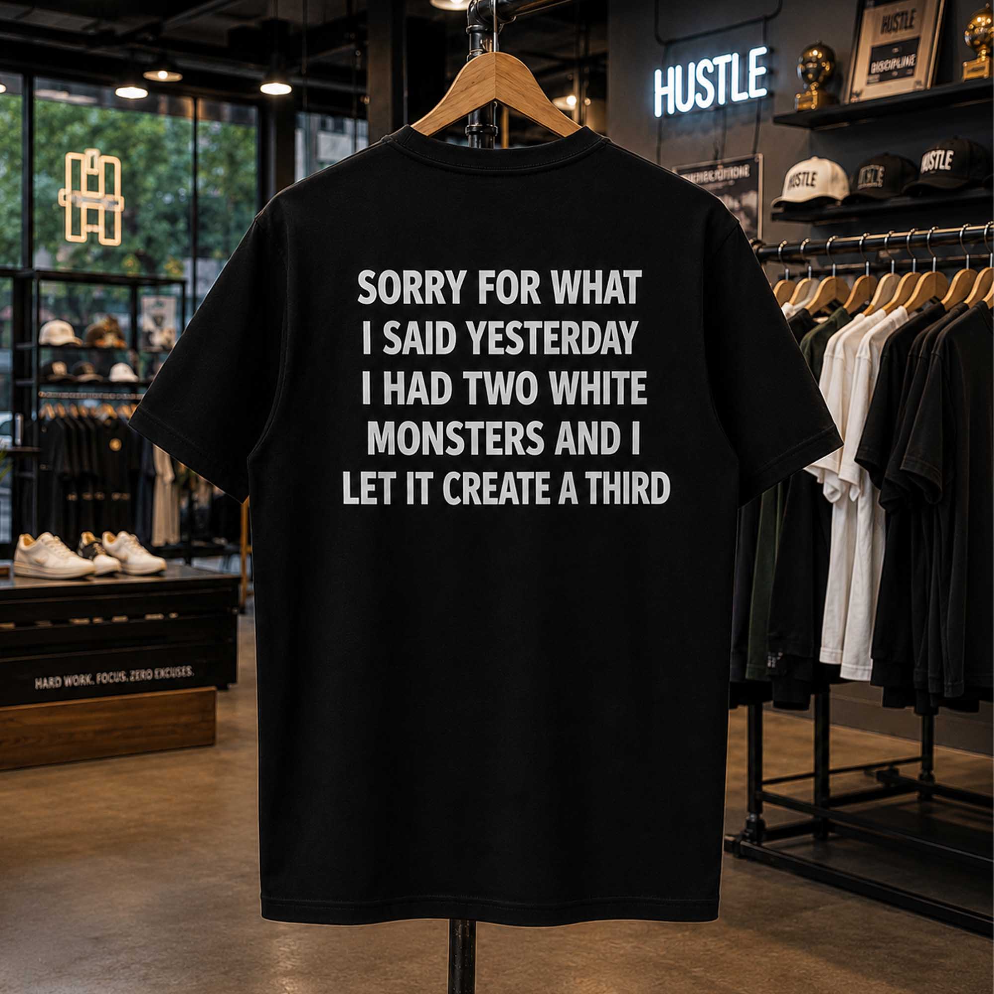 Sorry For What I Said Yesterday I Had Two White Monsters And I Let It Create A Third Shirt (2) Sorry For What I Said Yesterday I Had Two White Monsters And I Let It Create A Third Shirt (2)
