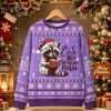 2025 Cute But Bookishly Feral Raccoon Ugly Christmas Sweater (1)