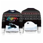 2025 Let It Snow Cat Cocaine Everywhere Ugly Christmas Sweater