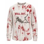 2026 Skeleton Well Shit Waffle Sweatshirt