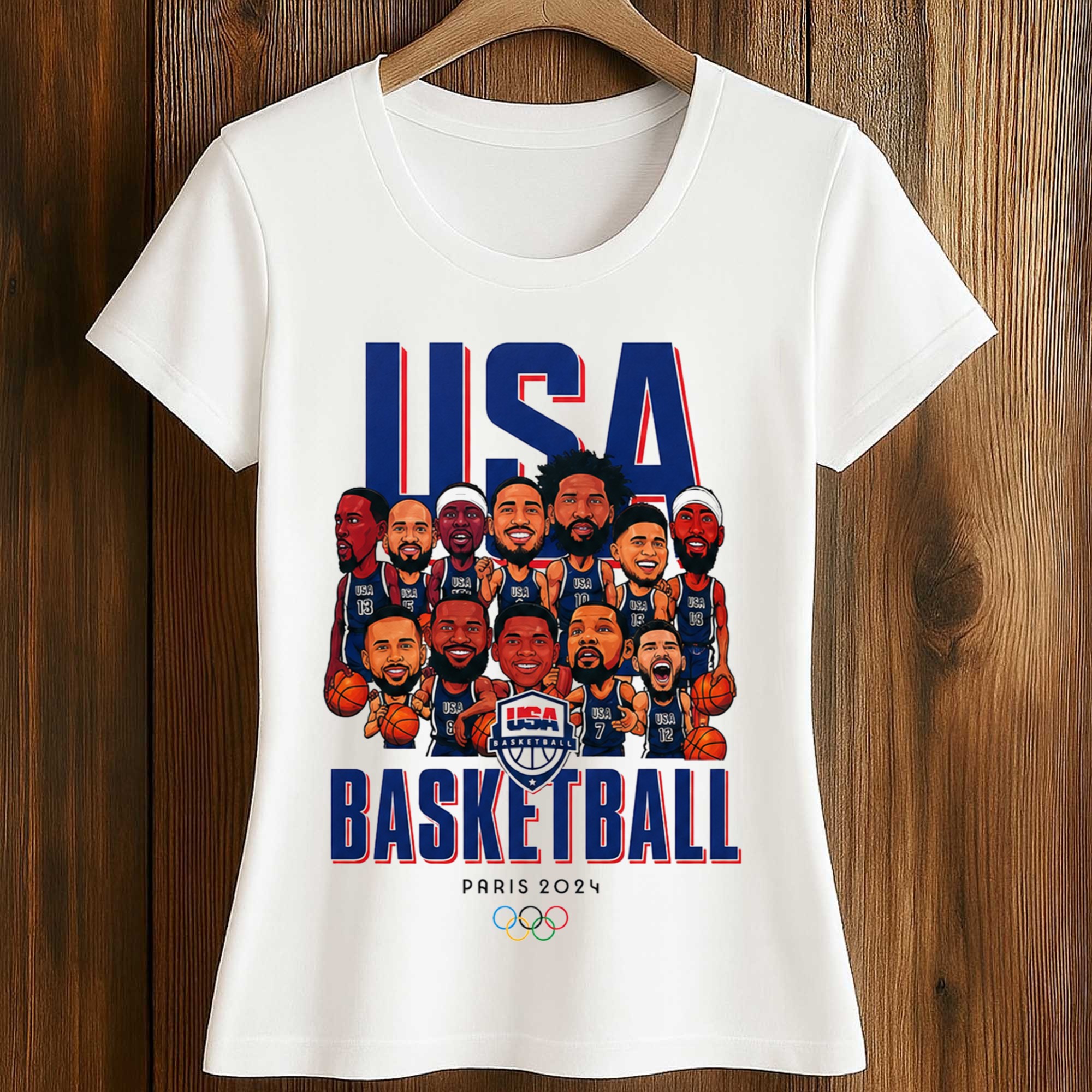 Anthony Edwards USA Basketball Team Paris 2024 Olympic Shirt 2 Anthony Edwards USA Basketball Team Paris 2024 Olympic Shirt (2)