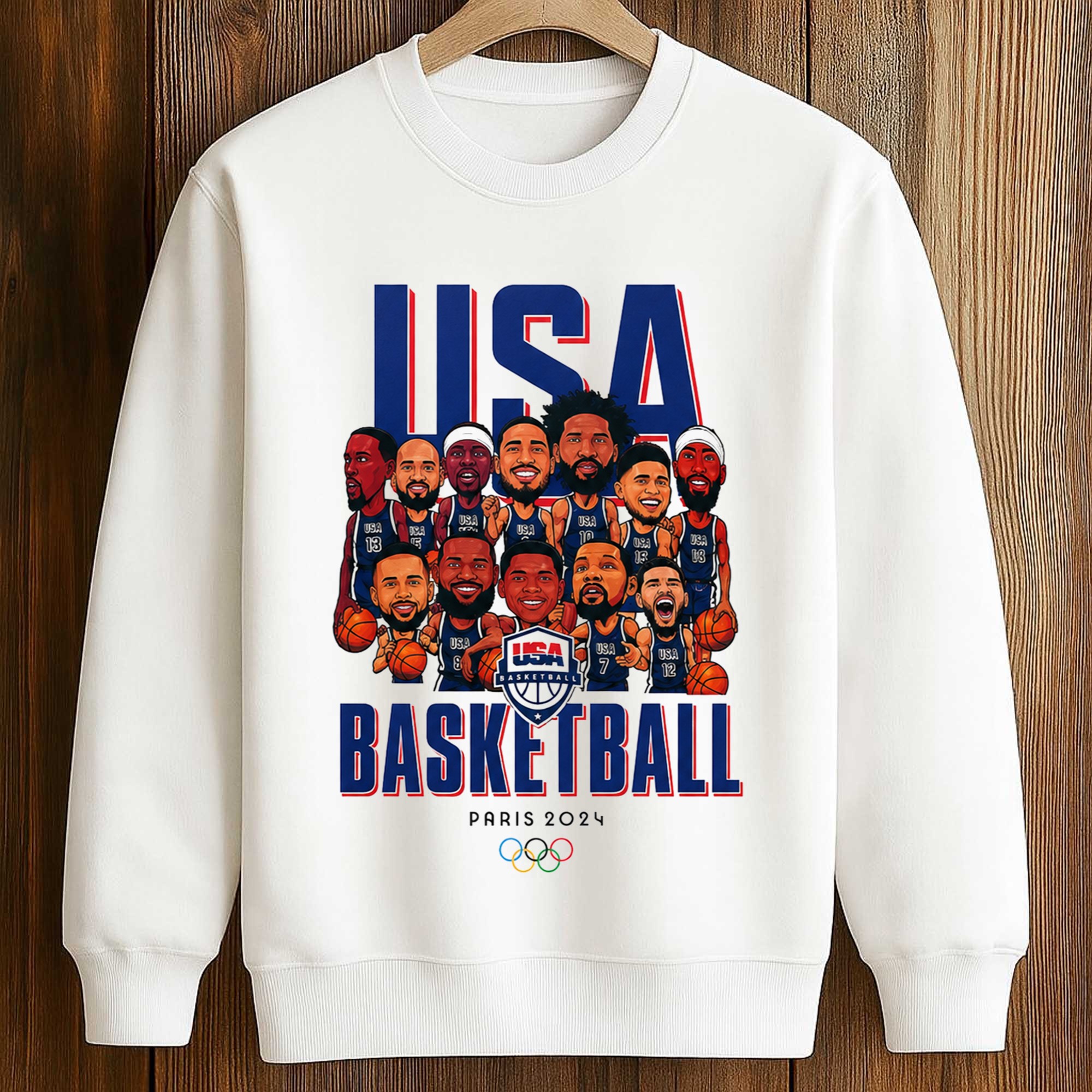 Anthony Edwards USA Basketball Team Paris 2024 Olympic Shirt 3 Anthony Edwards USA Basketball Team Paris 2024 Olympic Shirt (3)