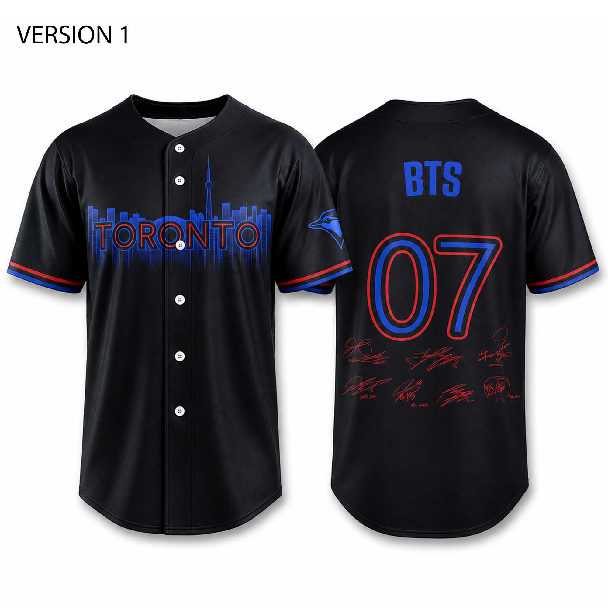 Blue Jays BTS World Tour Rogers Stadium Night 2026 Jersey (2) Blue Jays BTS World Tour Rogers Stadium Night 2026 Jersey (2)