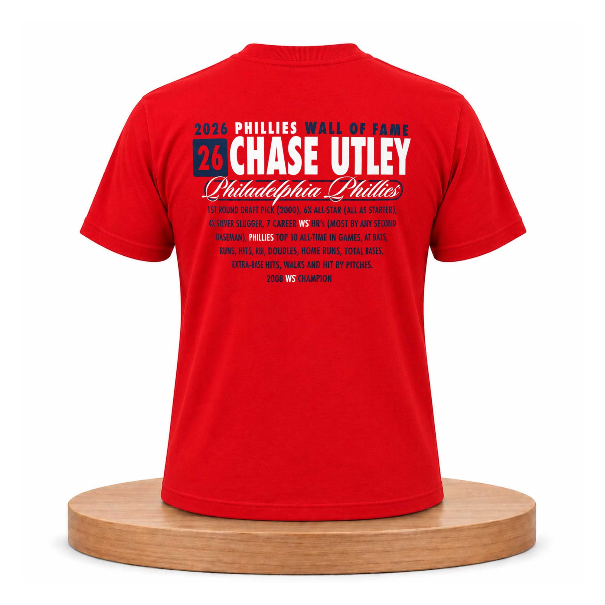 2026 Phillies Wall of Fame 26 Chase Utley Shirt 1 2026 Phillies Wall of Fame 26 Chase Utley Shirt (2)