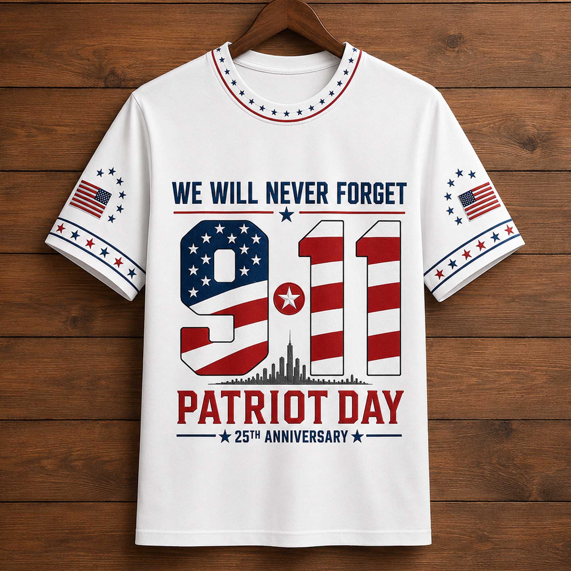We Will Never Forget 911 Patriot Day 25th Anniversary Shirt (1) We Will Never Forget 911 Patriot Day 25th Anniversary Shirt (1)