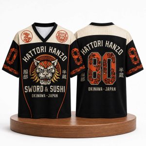 Hattori Hanzo Sword And Sushi Okinawa Japan Mesh Jersey (2)