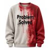 2026 Blood Problem Solved Halloween Printed Waffle Sweatshirt