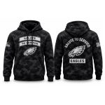 2026 Eagles Salute to Service Tonal Black Camo Hoodie