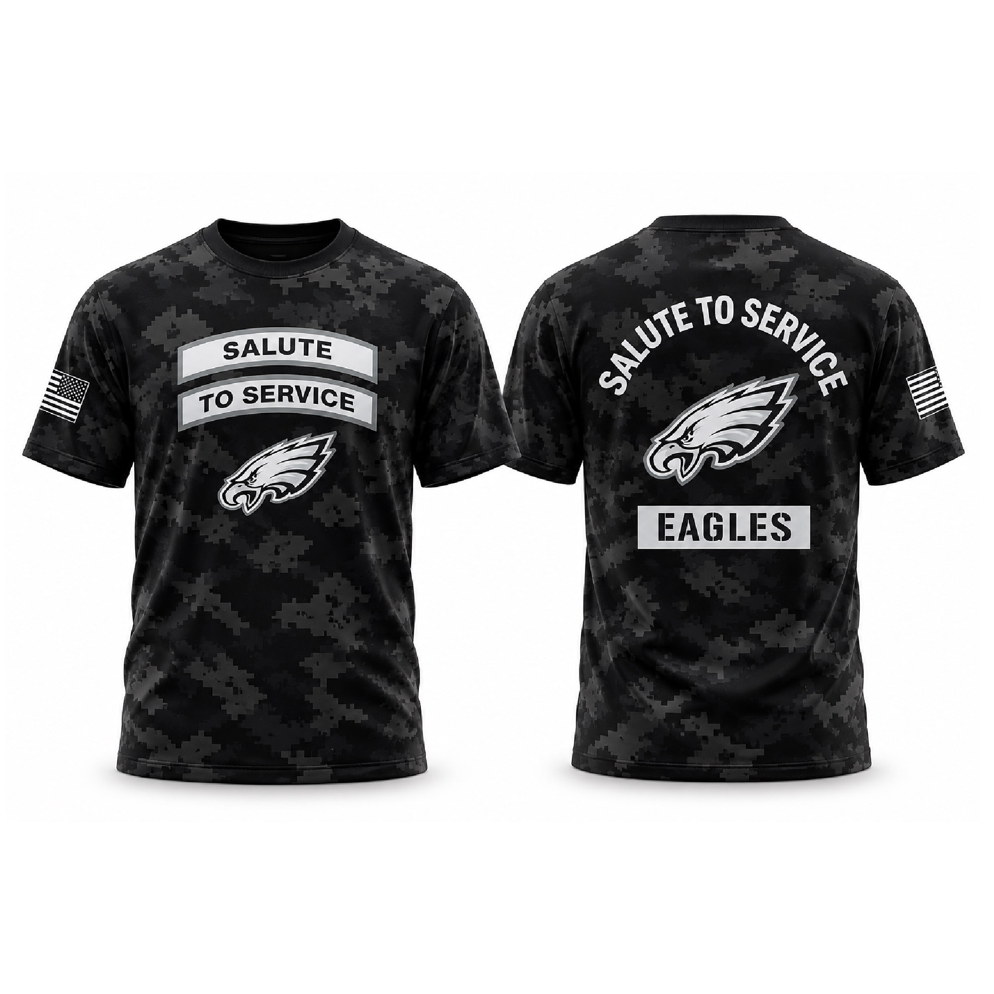 2026 Eagles Salute to Service Tonal Black Camo Hoodie 2 2026 Eagles Salute to Service Tonal Black Camo Hoodie 2