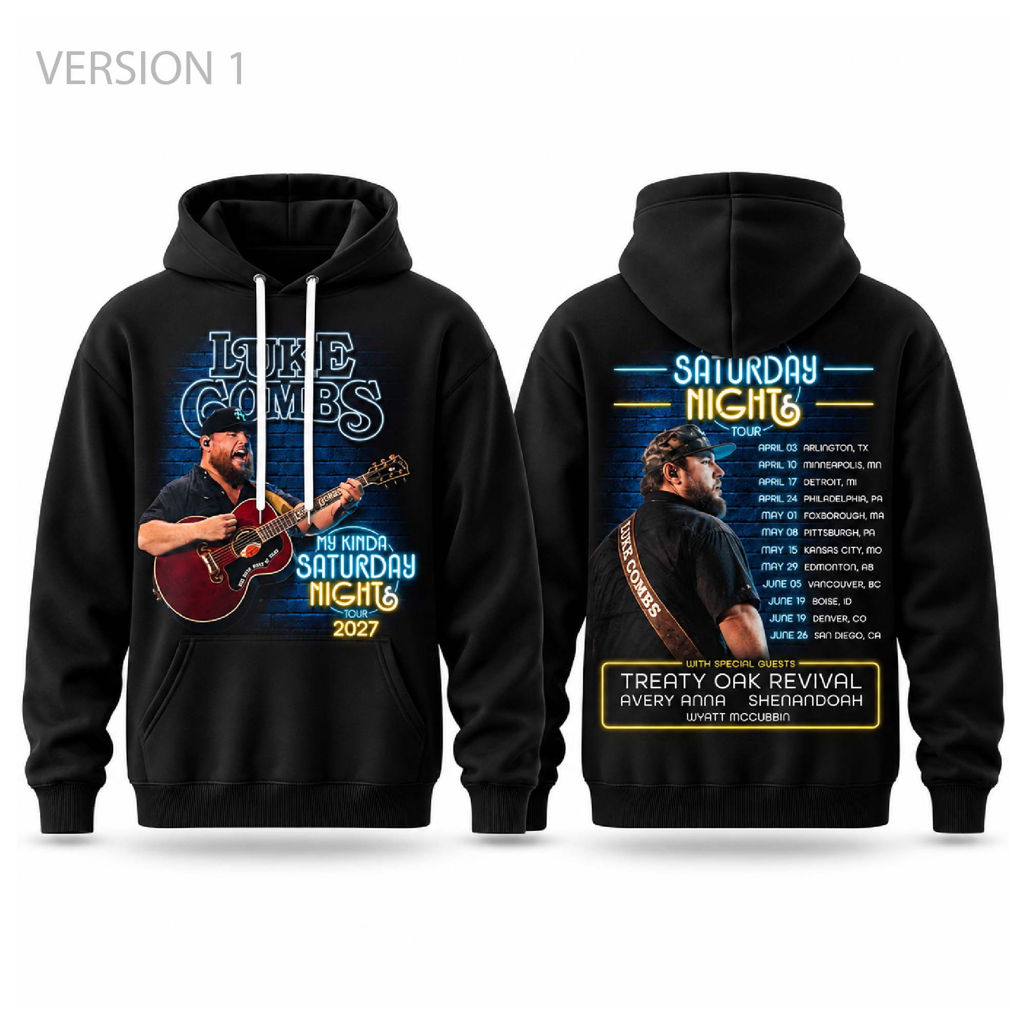 2027 Luke Combs My Kinda Saturday Night Tour Hoodie 2027 Luke Combs My Kinda Saturday Night Tour Hoodie
