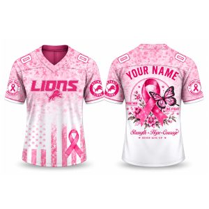 Personalized Lions Breast Cancer Awareness Month 2026 Jersey