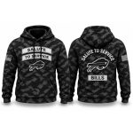 Bills Football 2026 Salute to Service Camo Waffle Hoodie