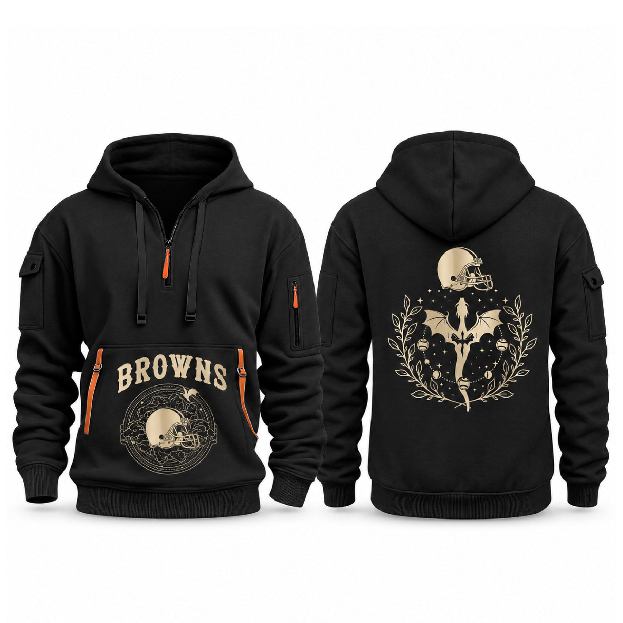 Browns Fourth Wings Night 2026 Quarter Zip Hoodie Browns Fourth Wings Night 2026 Quarter Zip Hoodie